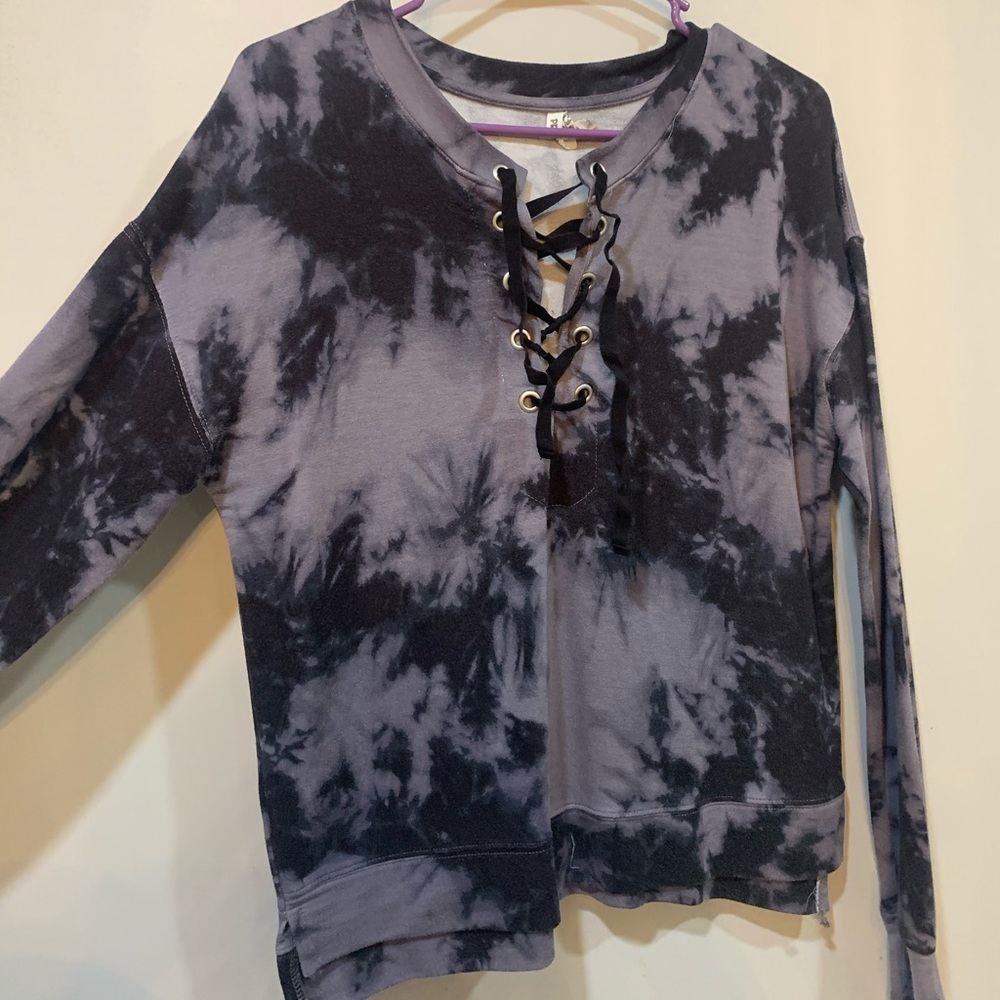 Dark tie-dye long sleeve shirt